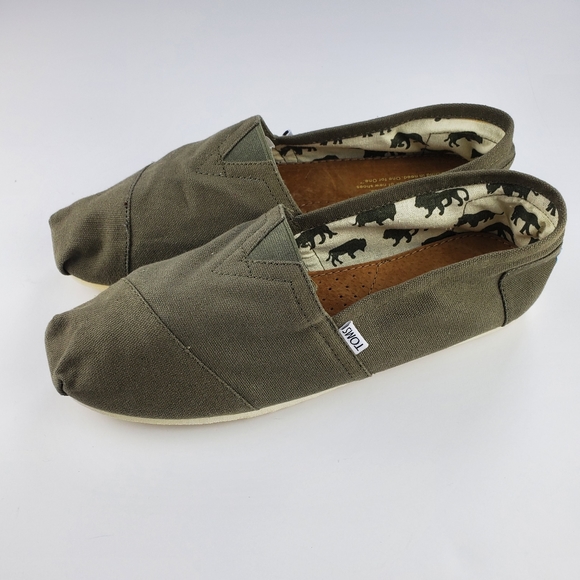 NWOB Men's Toms Classic Canvas Olive Green - Picture 2 of 5